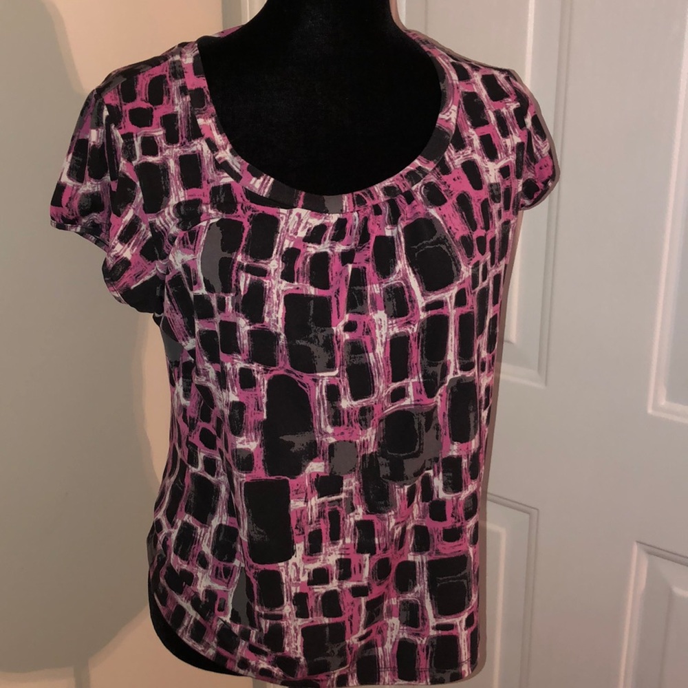 Pink &black Blouse 👚 size large by Worthington